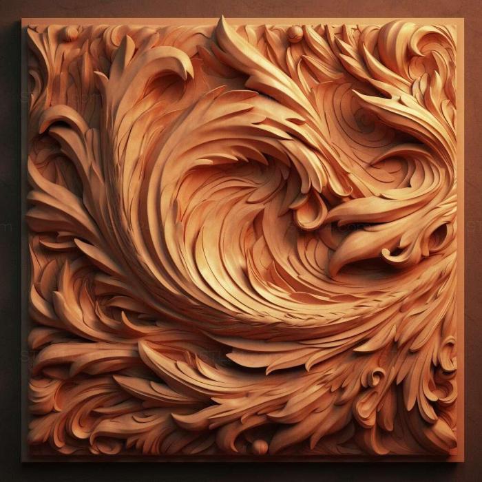 Patterns and decorations (Flames 2, PATTERN_206) 3D models for cnc